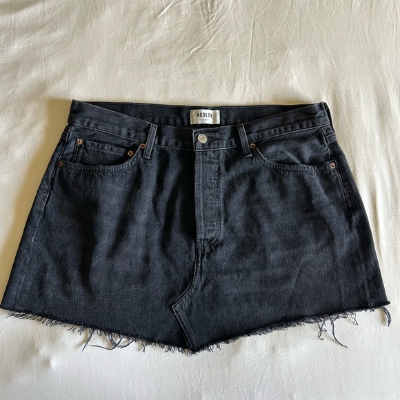Agolde Black Denim Mini Skirt 31 - Picture 1 of 4